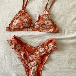 🌺Aerie Floral Pink Two Piece Swim Suit 🌺